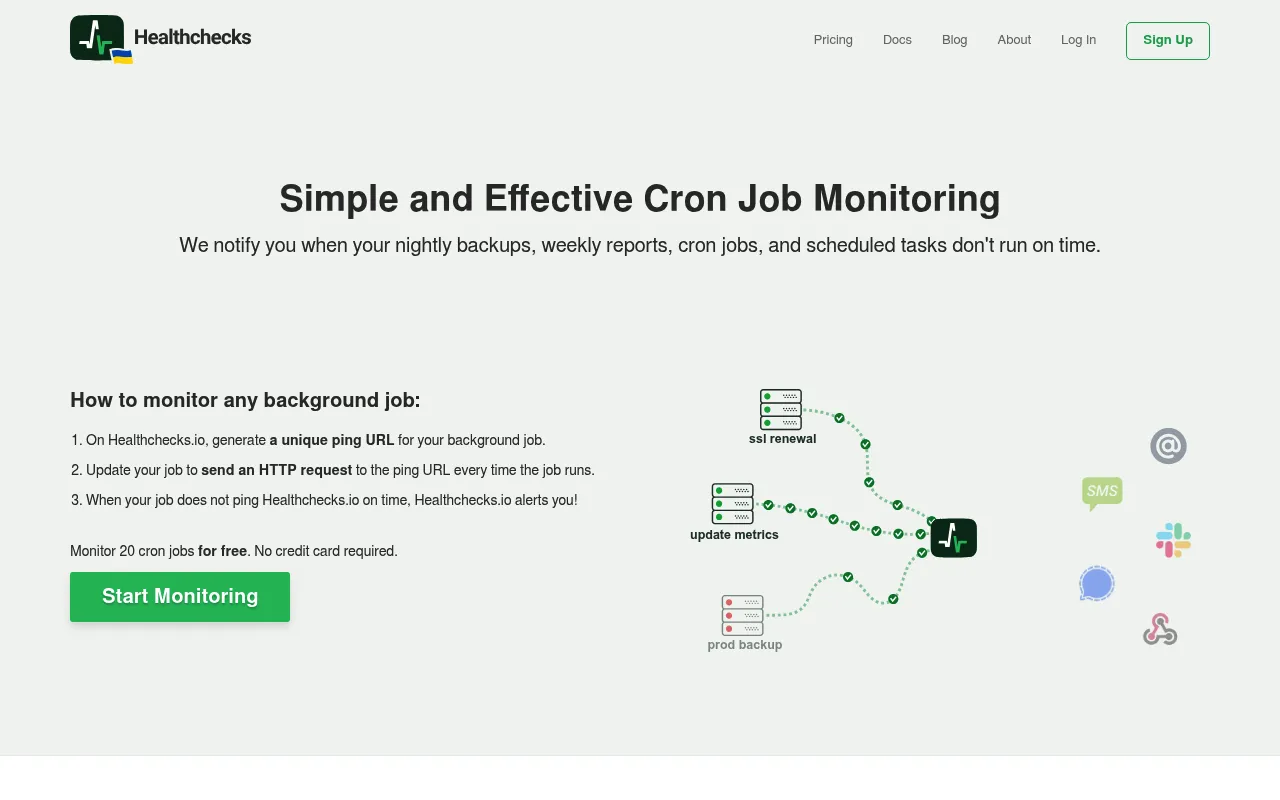Healthchecks.io screenshot