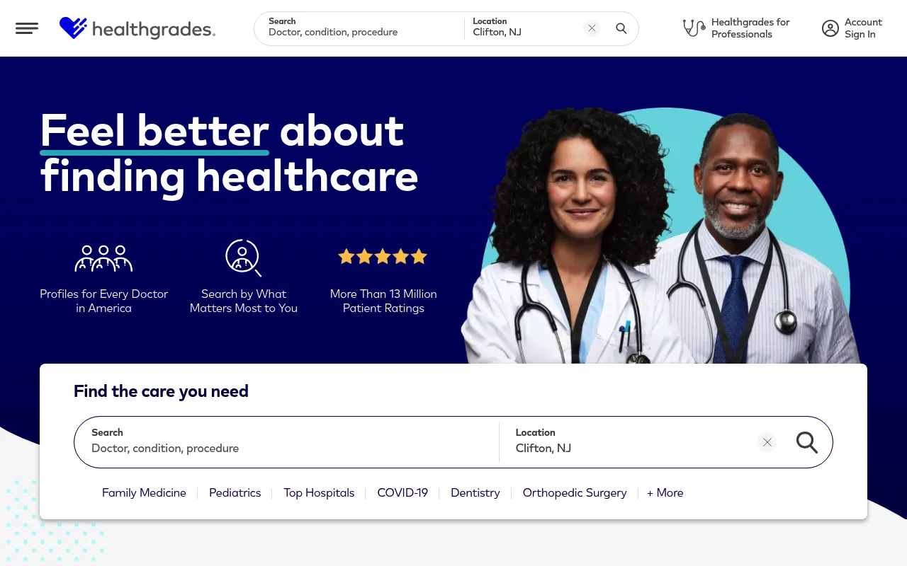 Healthgrades screenshot