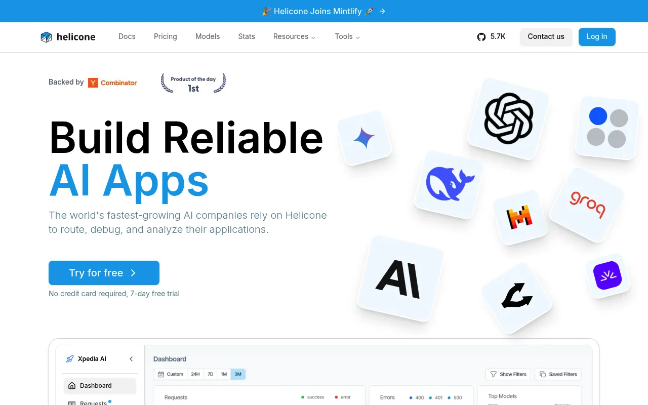 Helicone screenshot