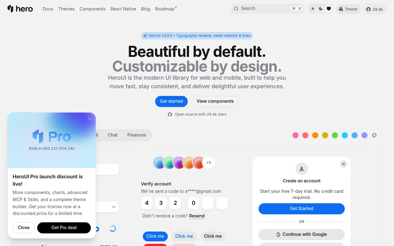 HeroUI screenshot