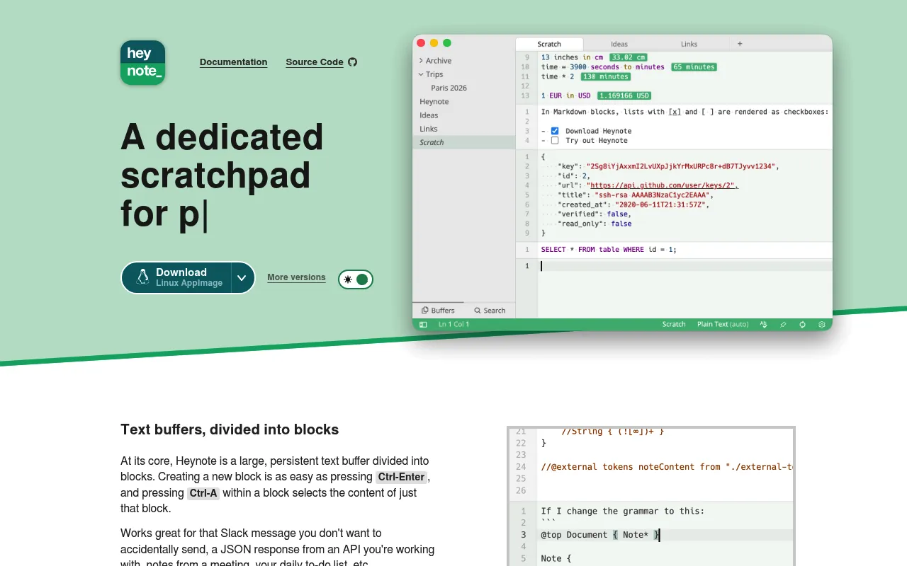 Heynote screenshot
