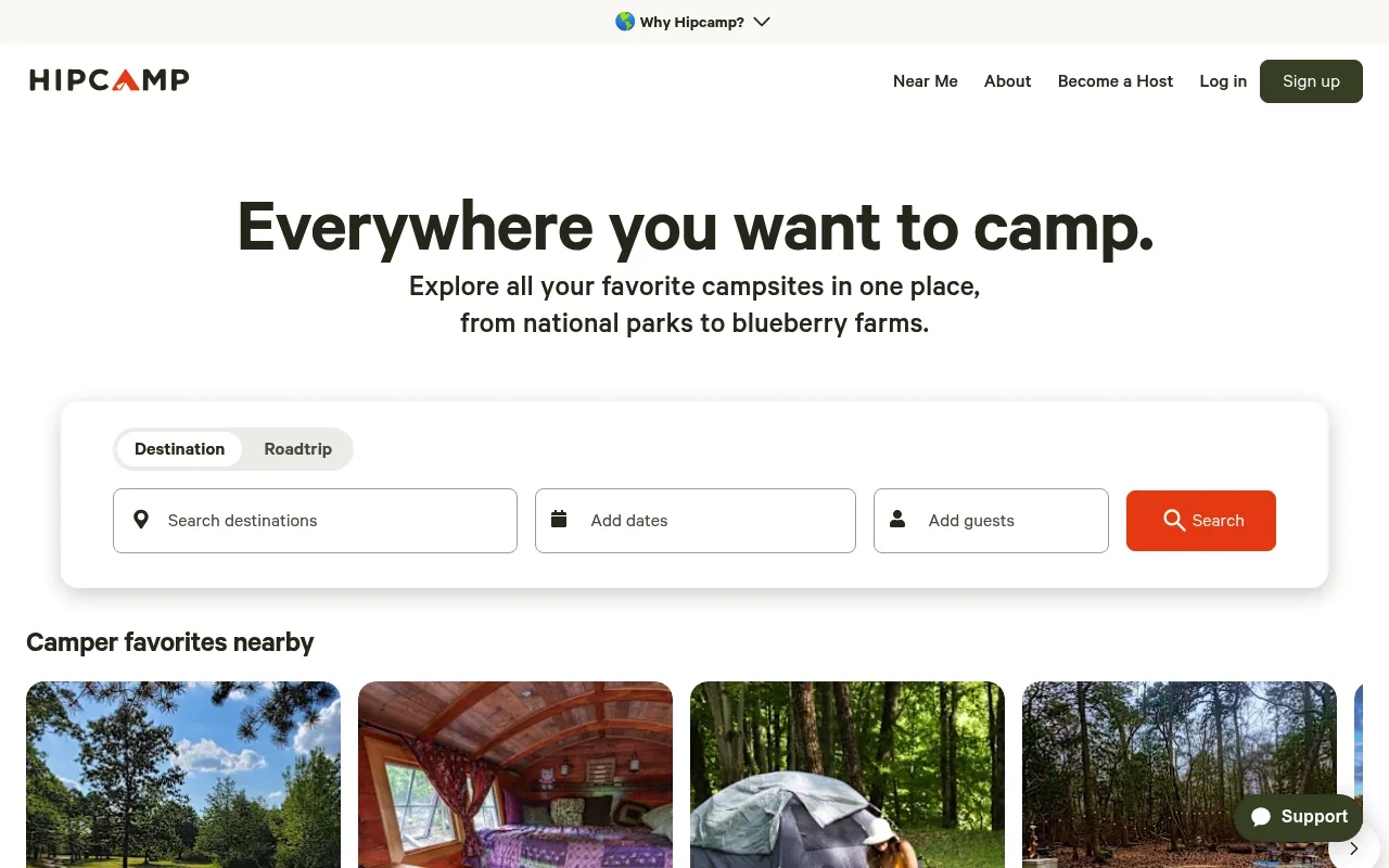 Hipcamp screenshot
