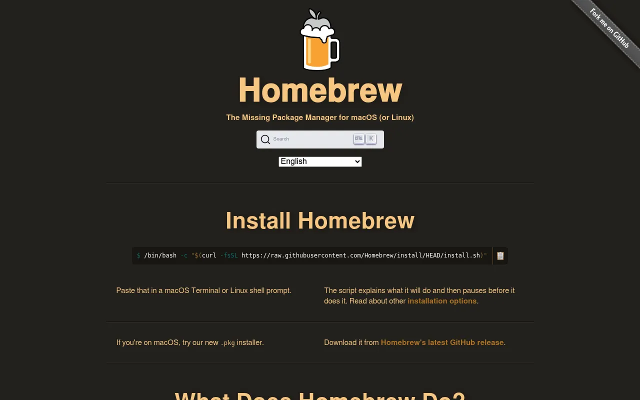 Homebrew screenshot