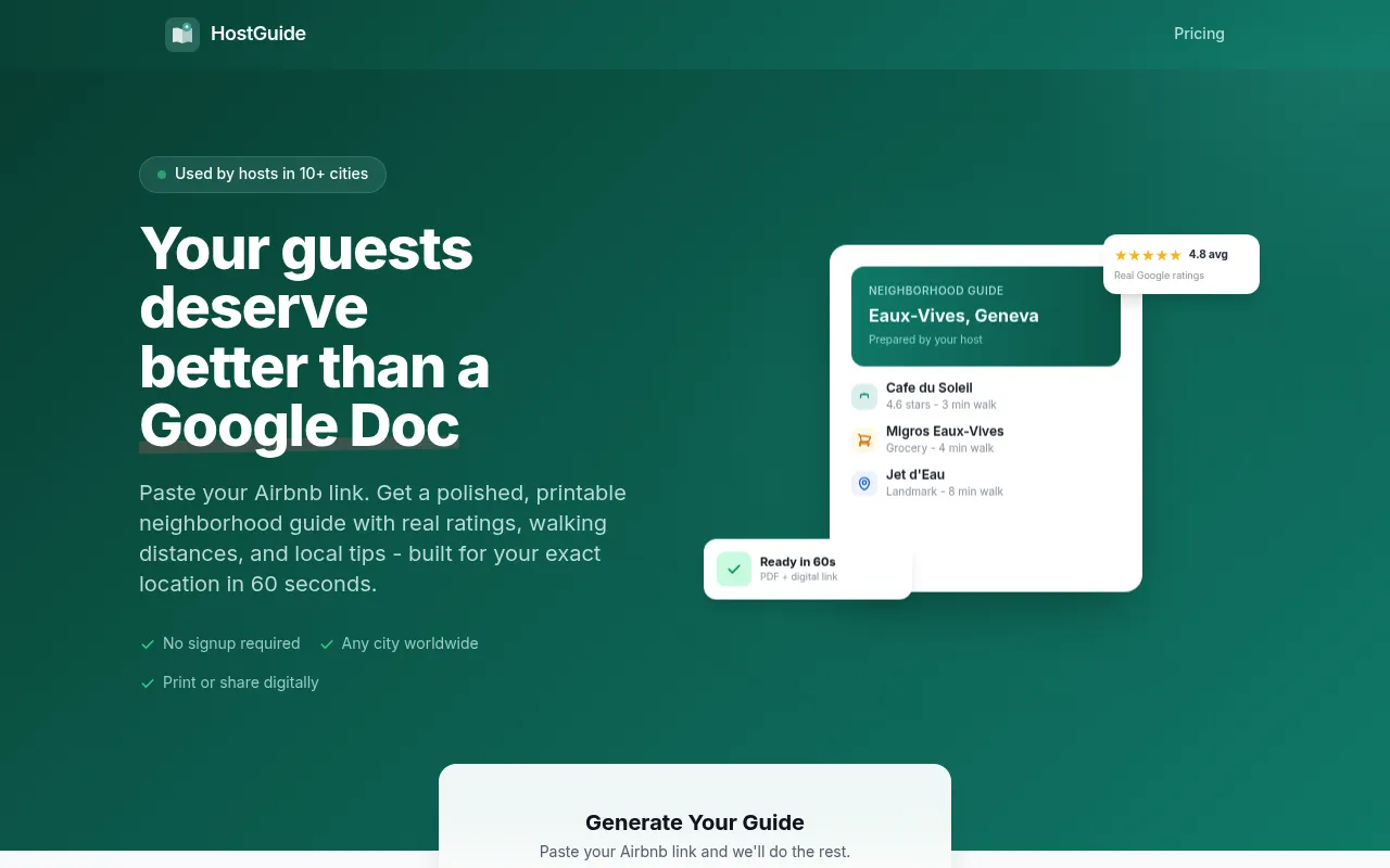 HostGuide screenshot