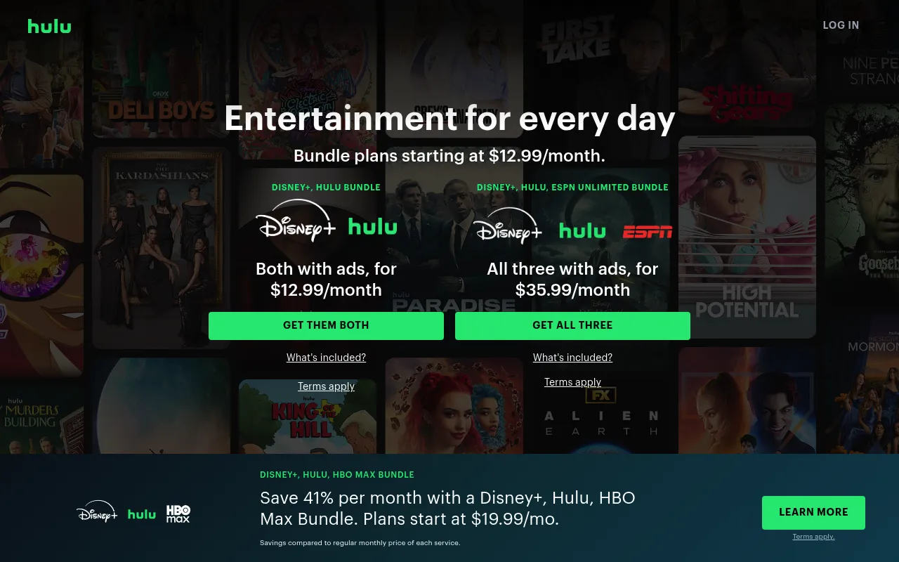 Hulu screenshot