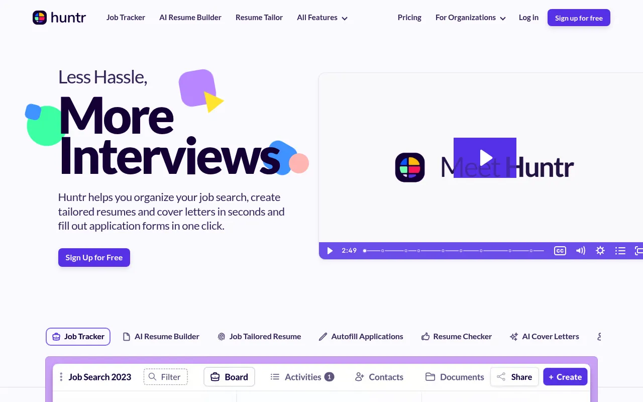 Huntr screenshot