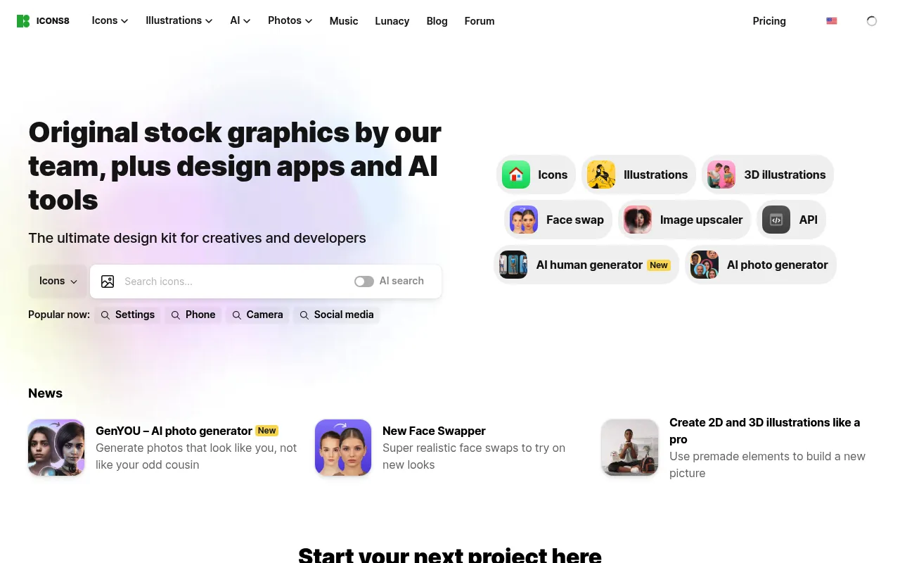 Icons8 screenshot