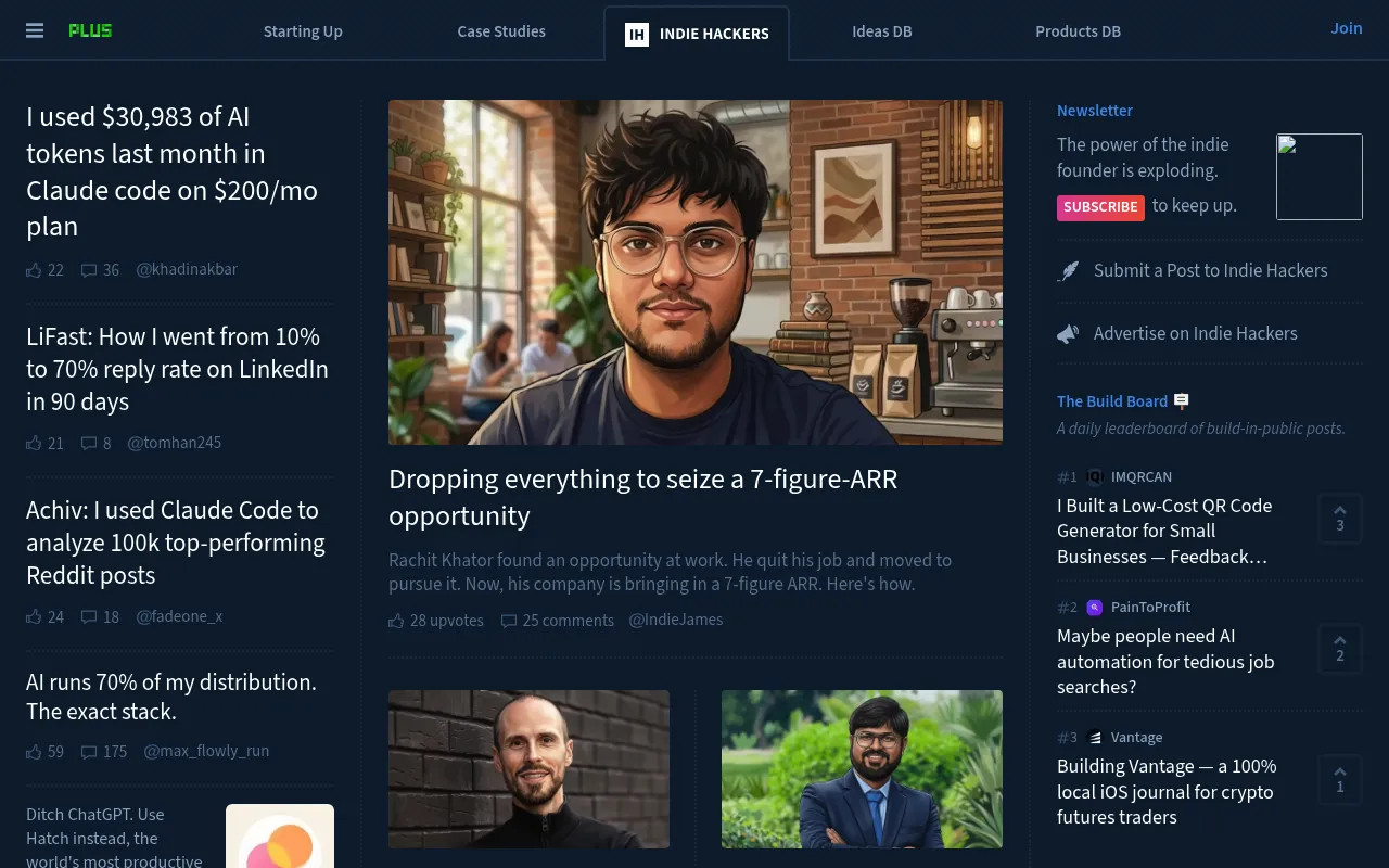 Indie Hackers screenshot
