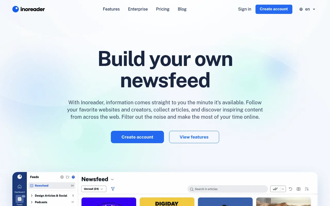 Inoreader screenshot