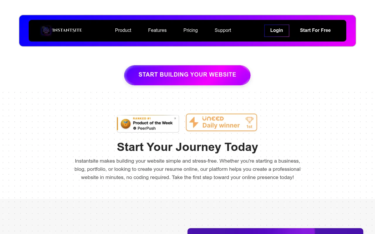 Instantsite screenshot