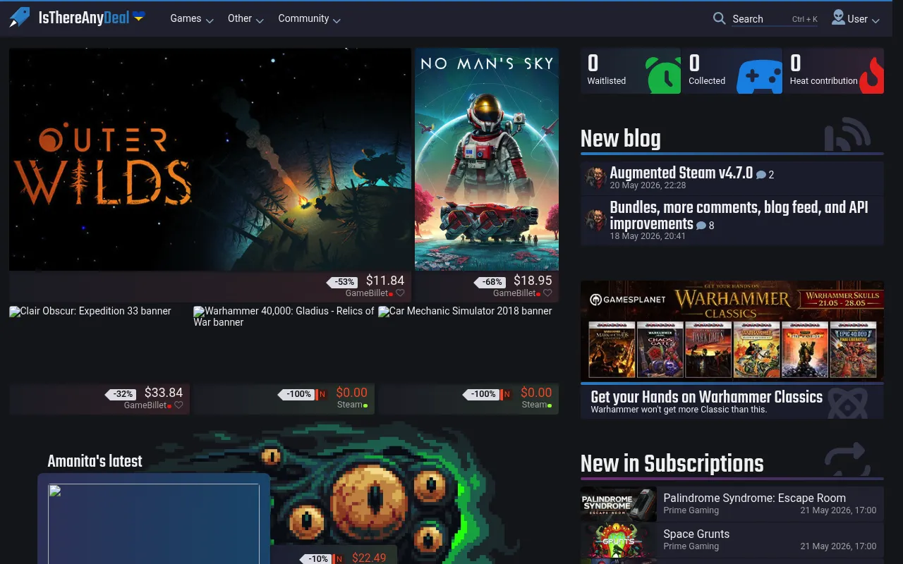 IsThereAnyDeal screenshot