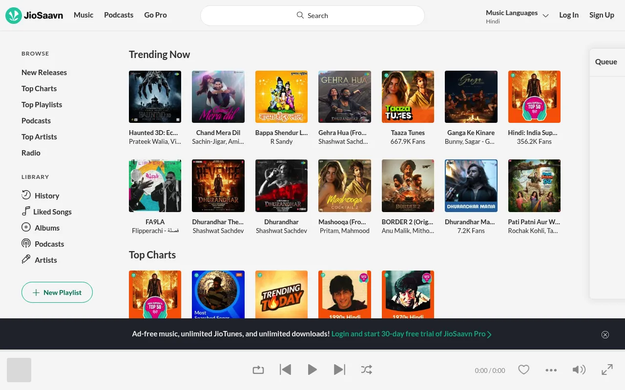 JioSaavn screenshot
