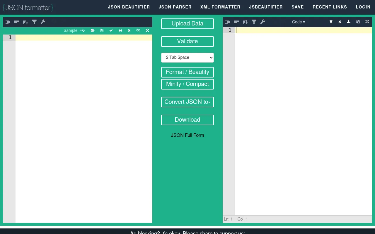 JSON Formatter screenshot