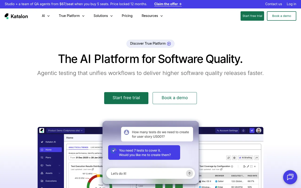 Katalon True Platform screenshot
