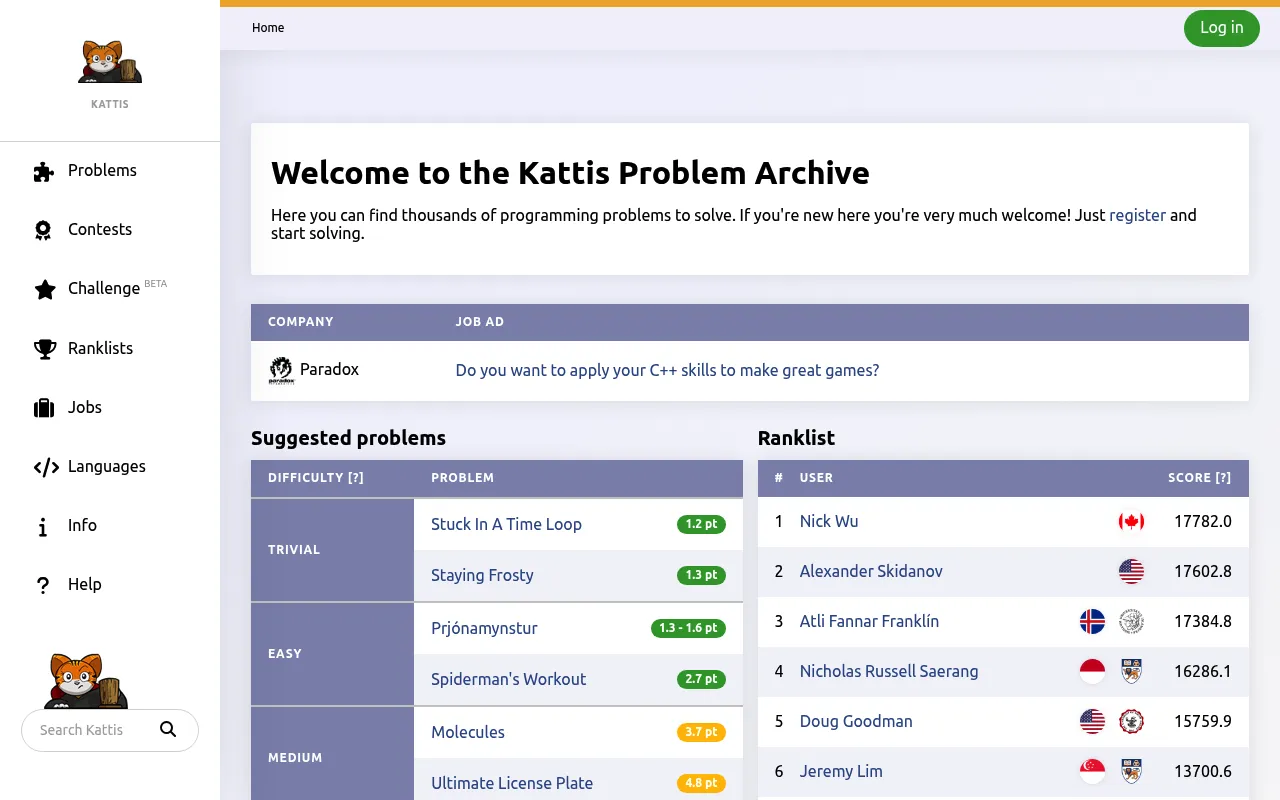 Kattis screenshot