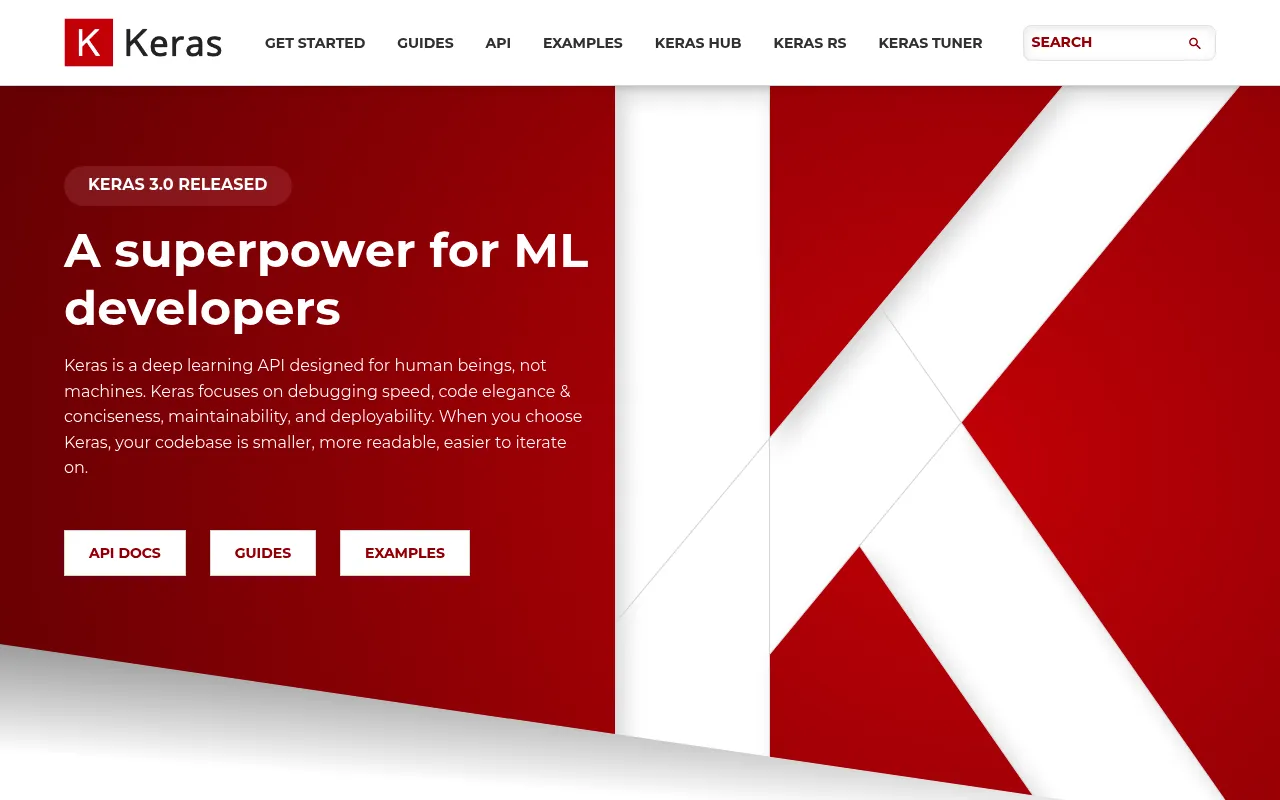 Keras screenshot