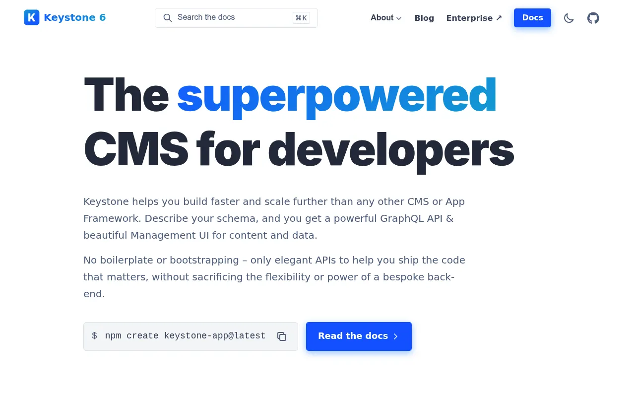 KeystoneJS screenshot