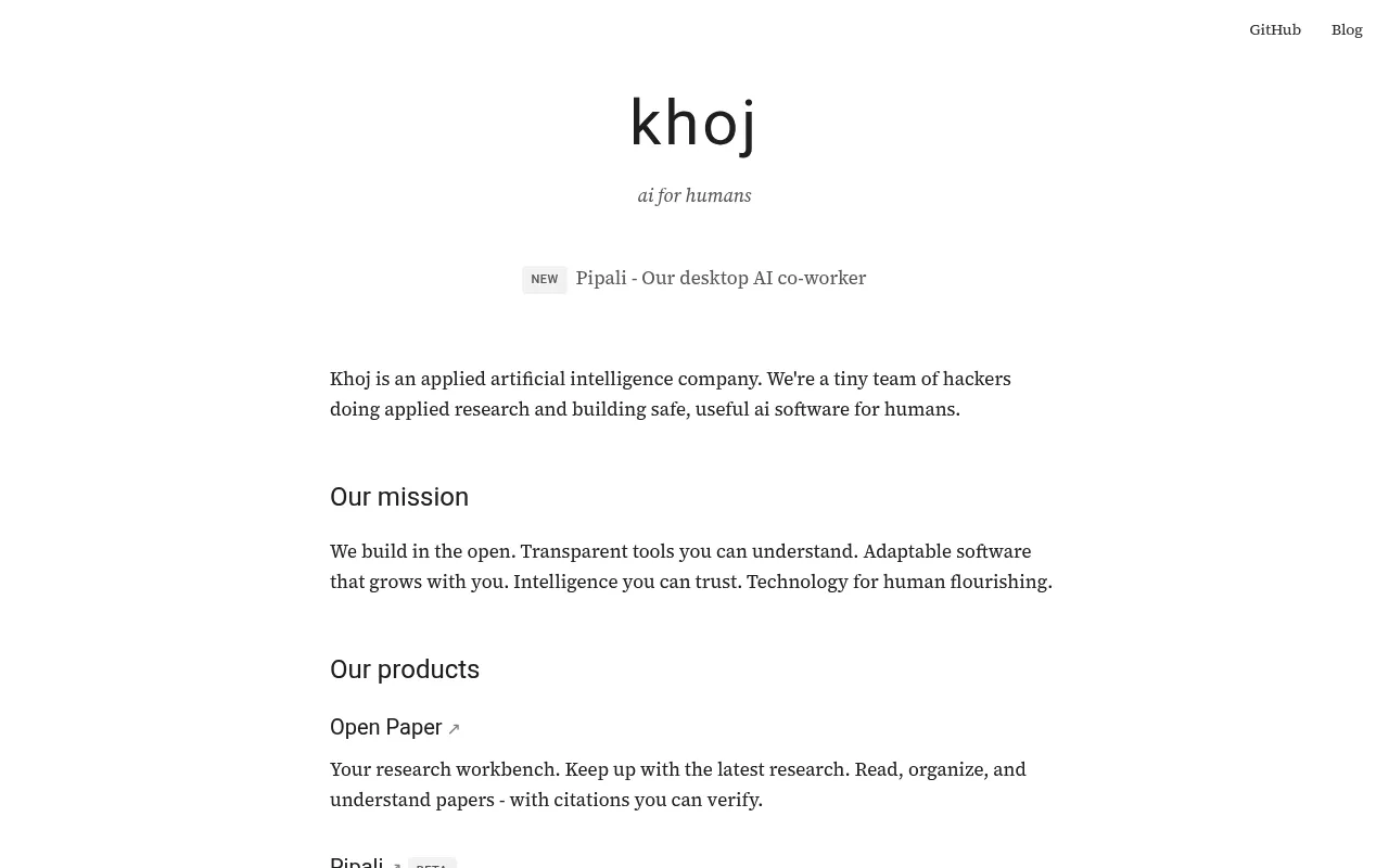 Khoj screenshot