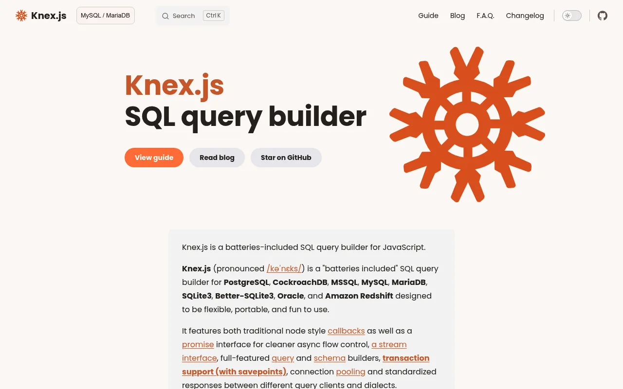 Knex.js screenshot