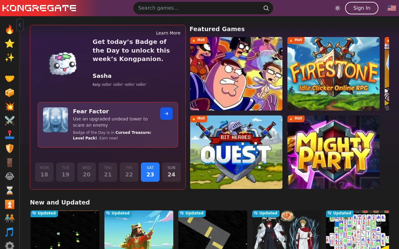 Kongregate screenshot