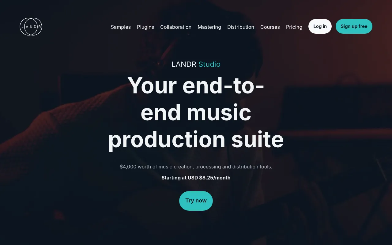 LANDR screenshot