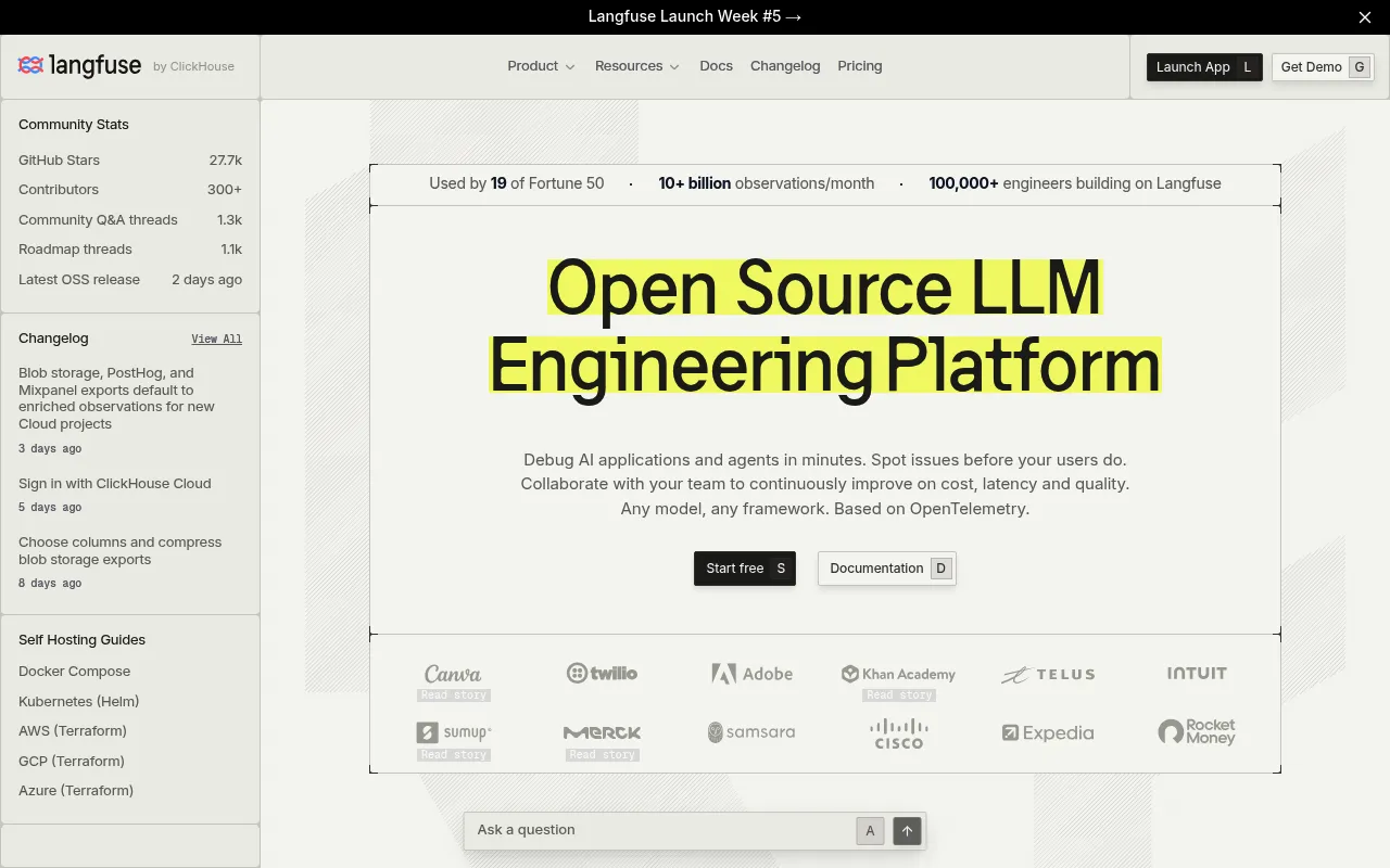 Langfuse screenshot