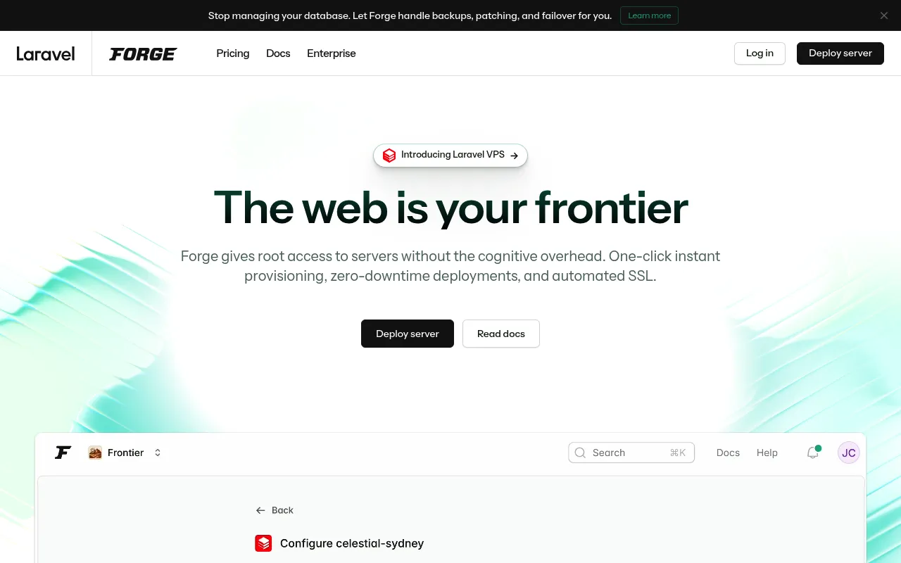 Laravel Forge screenshot