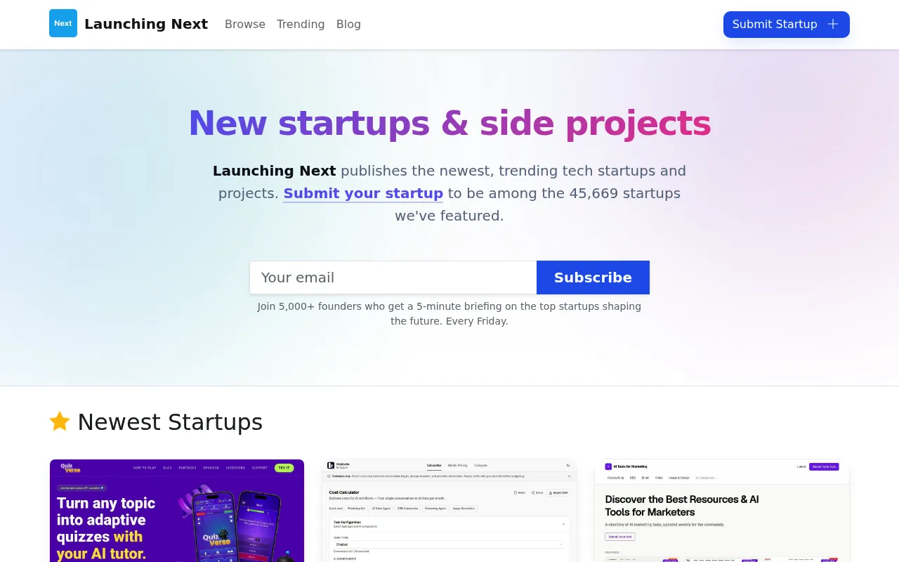 Launching Next screenshot