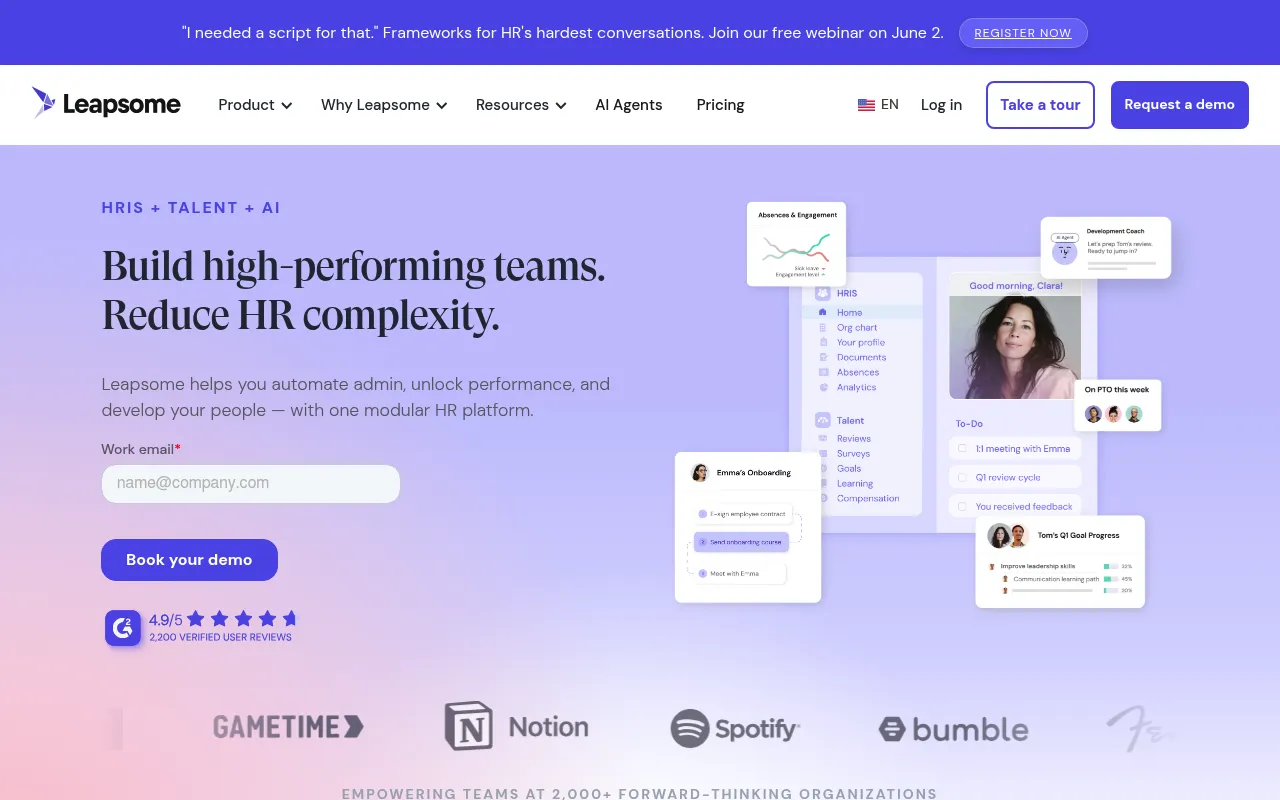 Leapsome screenshot