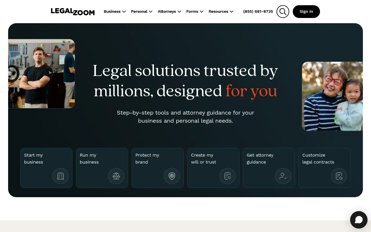 LegalZoom screenshot