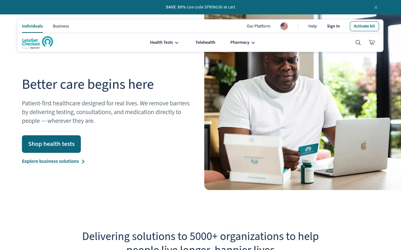 LetsGetChecked screenshot