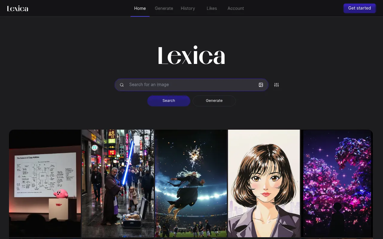 Lexica screenshot