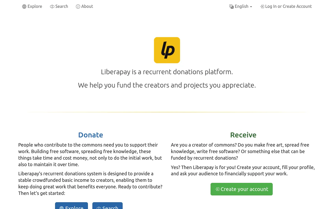 Liberapay screenshot