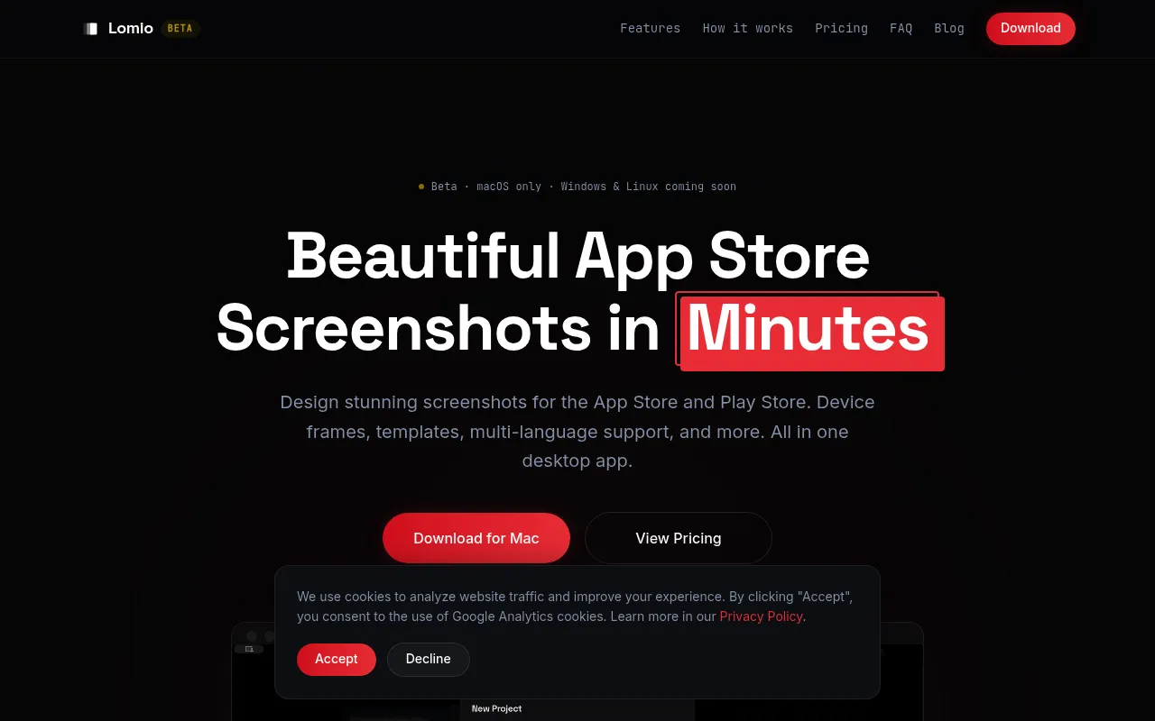 Lomio screenshot
