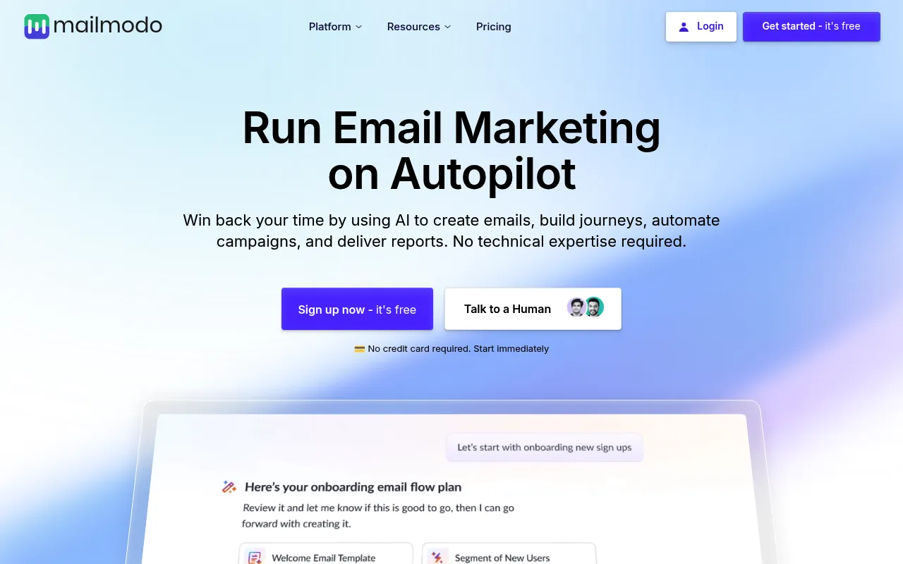 Mailmodo screenshot