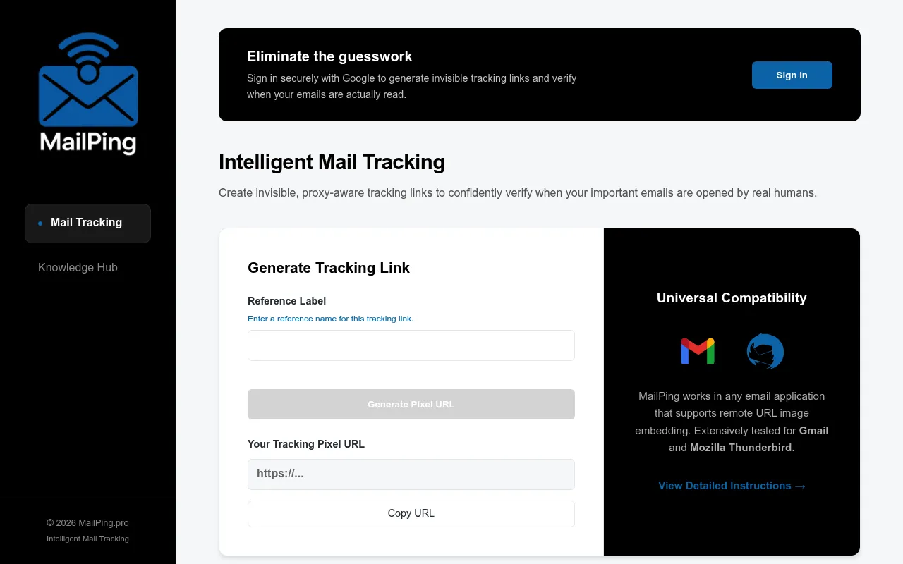 MailPing screenshot