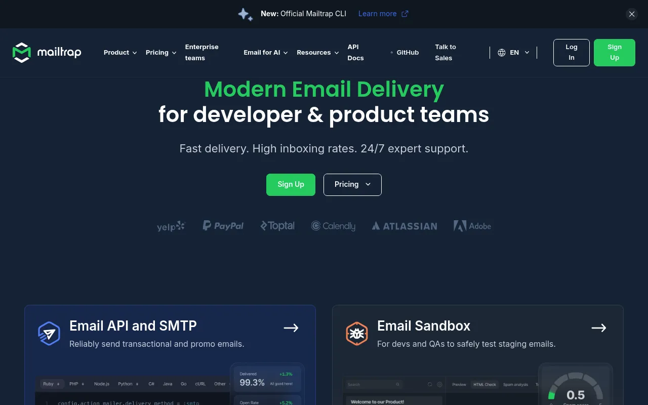 Mailtrap screenshot