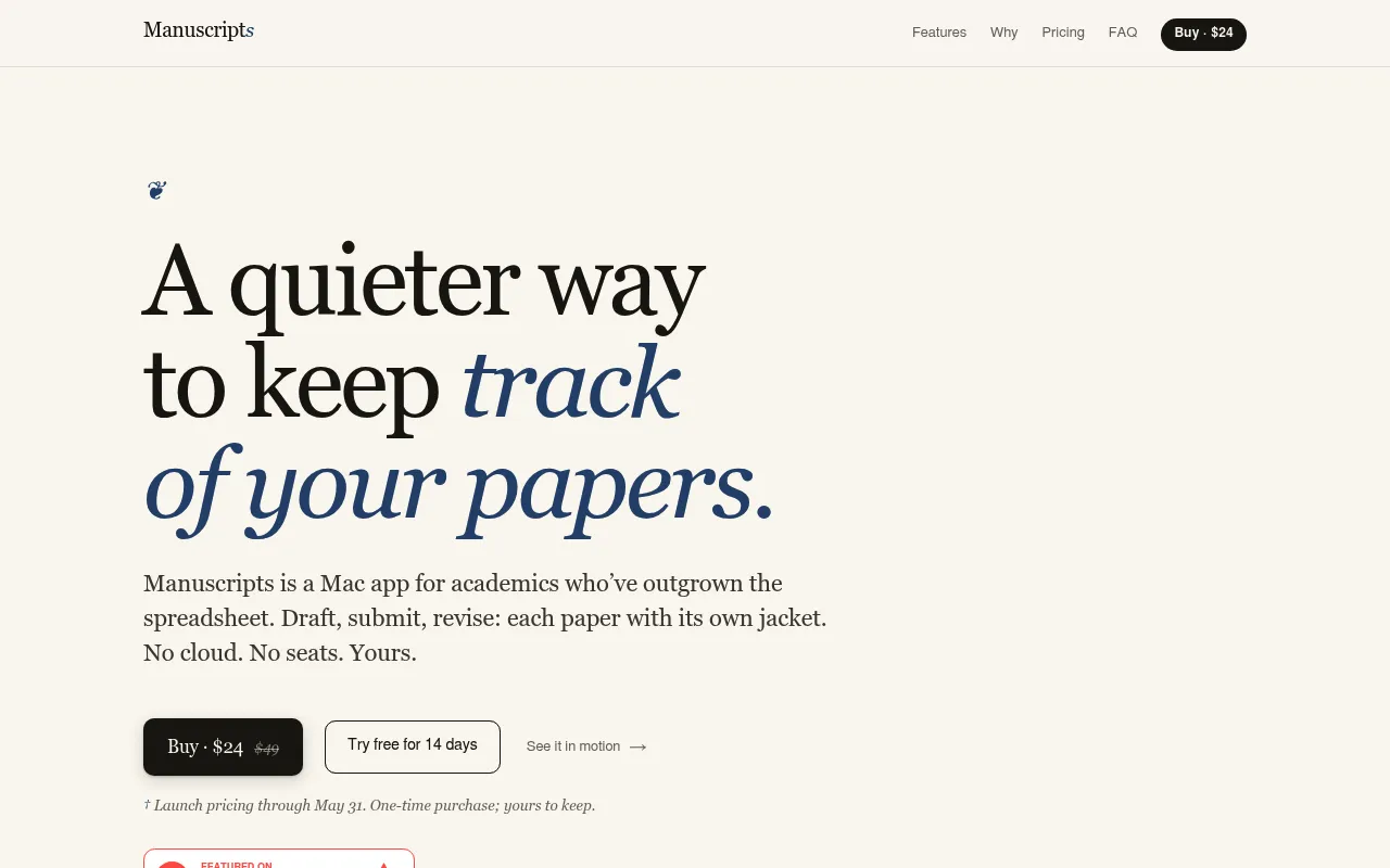 Manuscripts screenshot