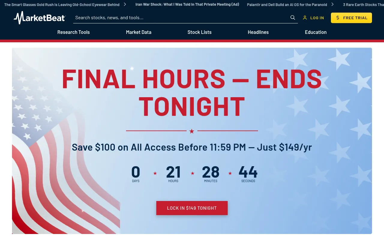 MarketBeat screenshot