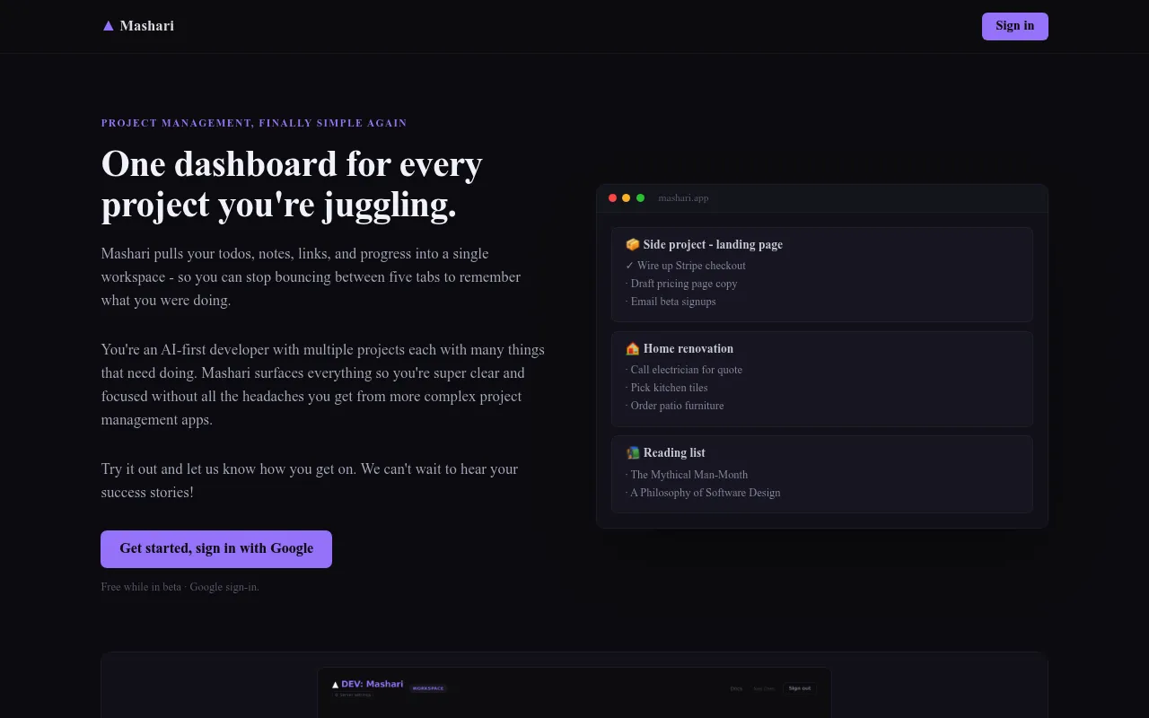 Mashari screenshot