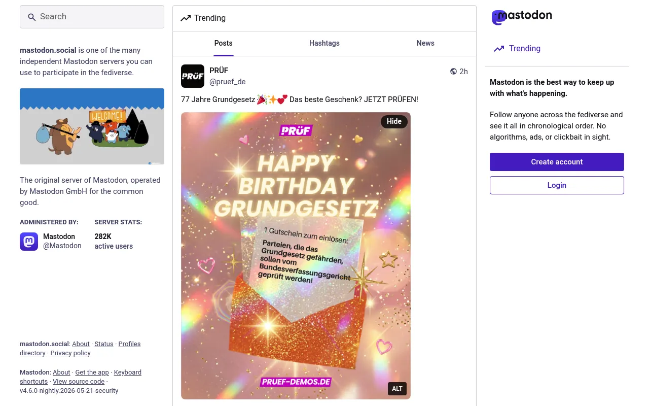 Mastodon screenshot