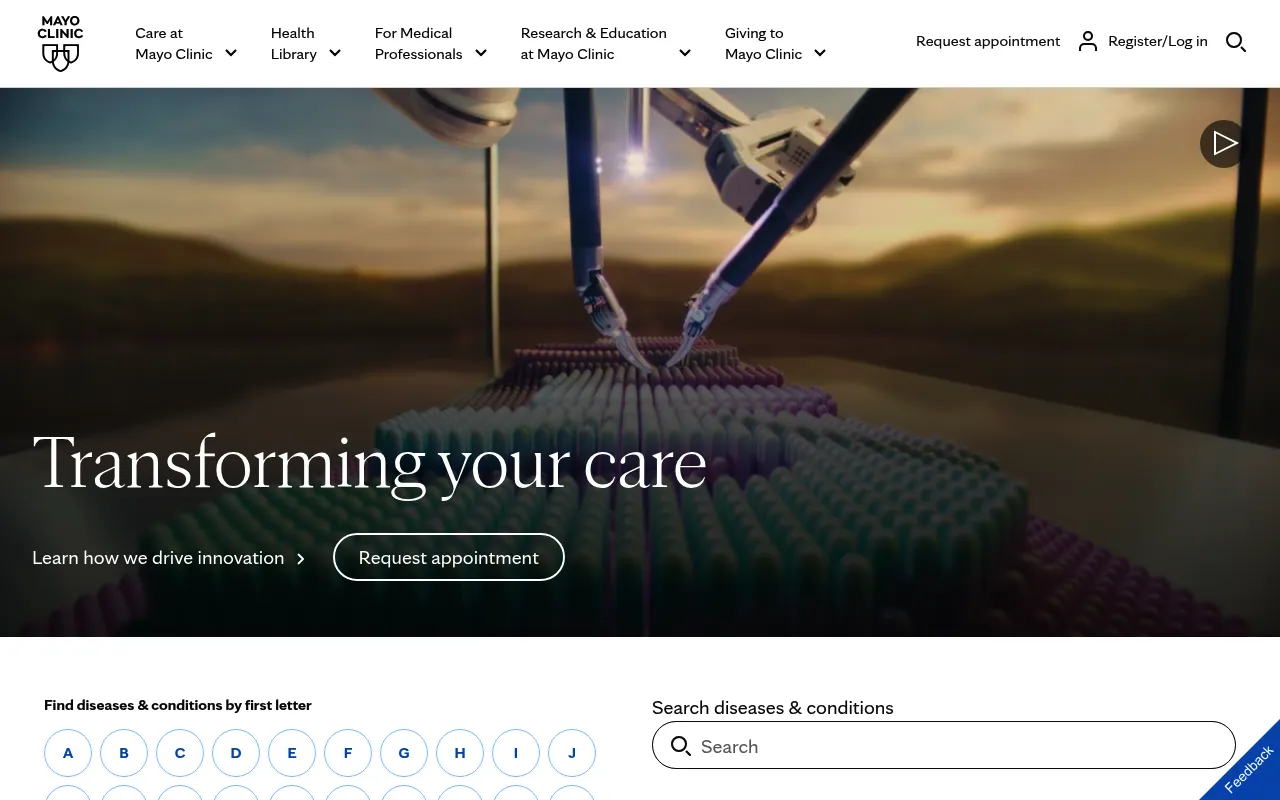 Mayo Clinic screenshot