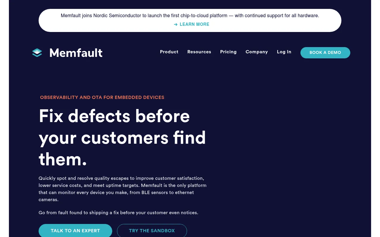 Memfault screenshot