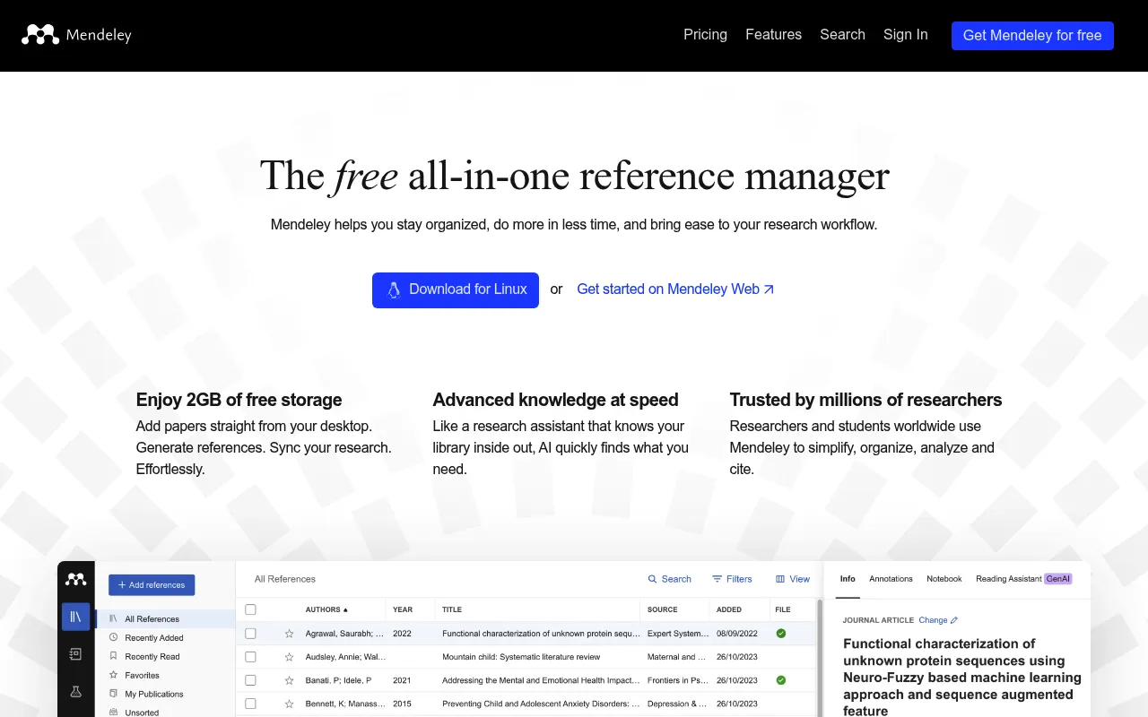 Mendeley screenshot