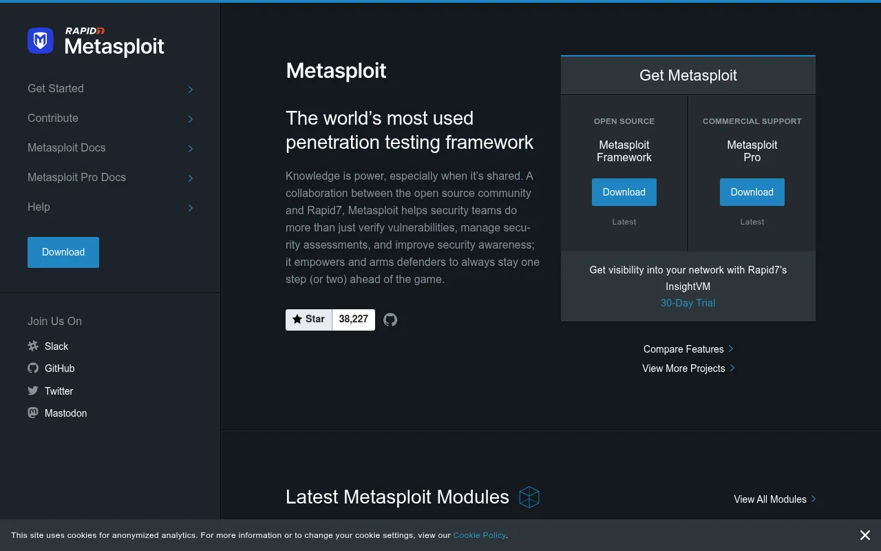 Metasploit screenshot