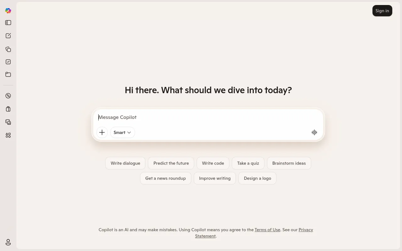 Microsoft Copilot screenshot