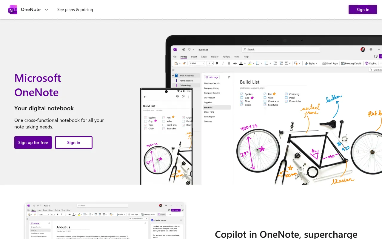Microsoft OneNote screenshot