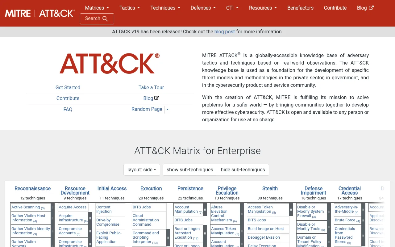 MITRE ATT&CK screenshot