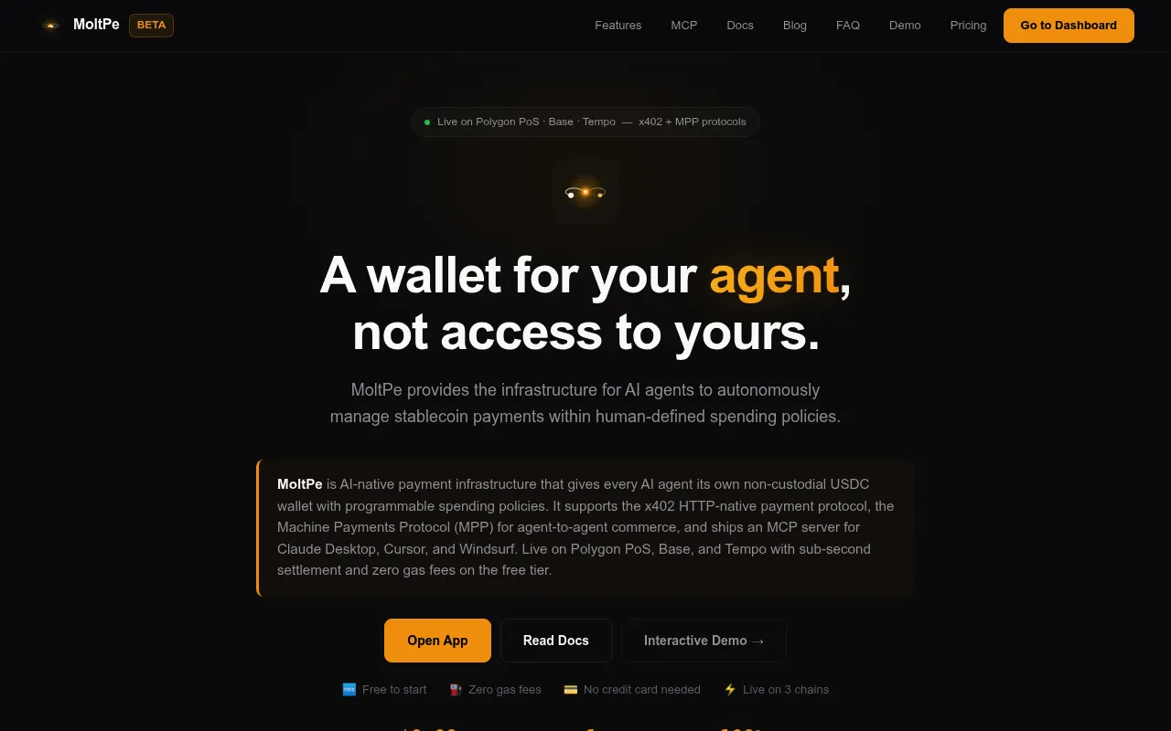 MoltPe screenshot