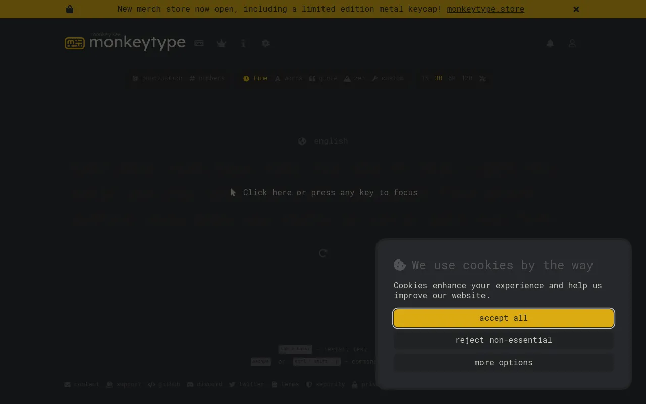 Monkeytype screenshot